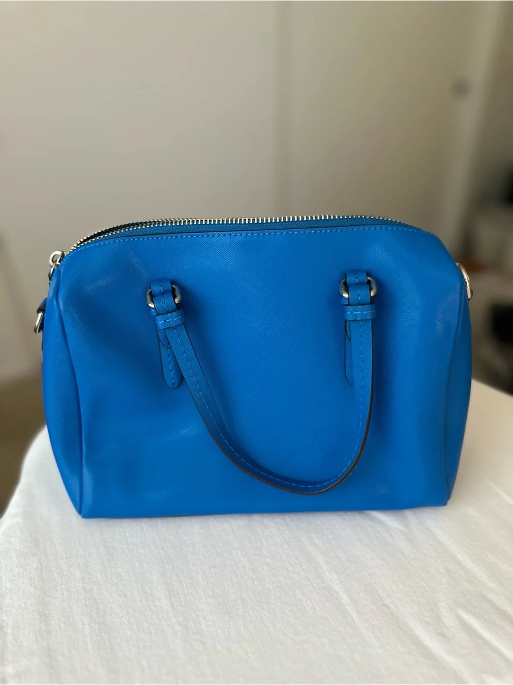 Coach Bright Blue Leather Satchel